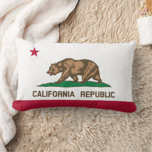 California Republic Bear Flag: Cali Golden State Lumbar Pillow