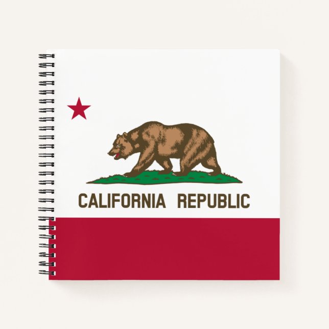California Republic Bear Flag: Cali Golden State Notebook (Front)