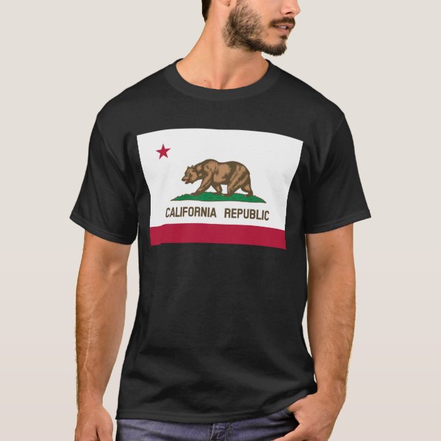 California Republic Bear Flag: Cali Golden State T-Shirt (Front)