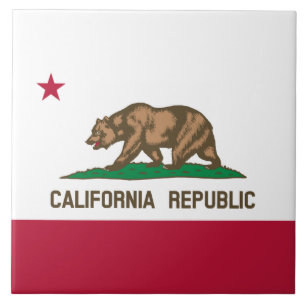 California Republic Bear Flag: Cali Golden State Tile
