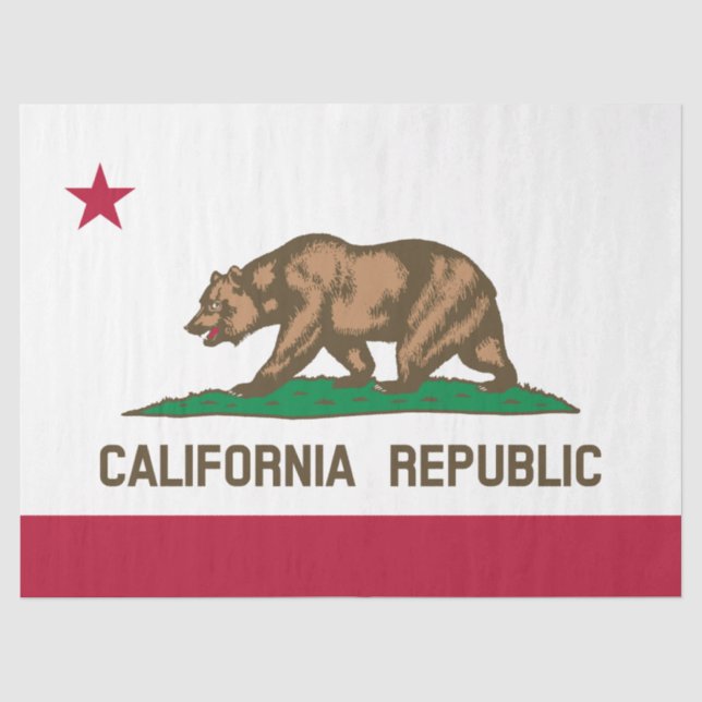 California Republic Bear Flag: Cali Golden State Tissue Paper (Front)