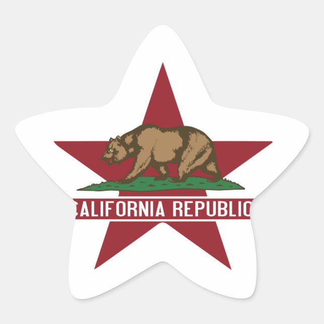 California Republic Bear Flag Star Sticker (Front)
