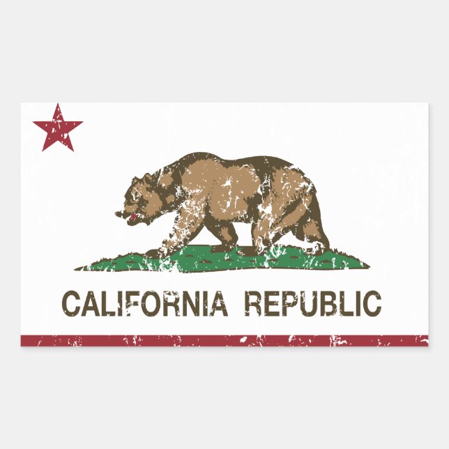 California Republic Bear Flag Sticker (Front)