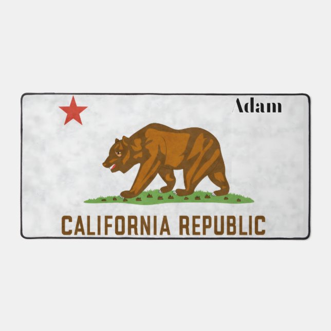 California Republic Bear Personalized Desk Mat (Front)