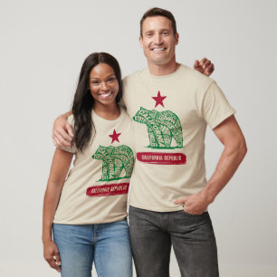 California Republic Bear Typography T-Shirt