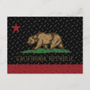 California Republic Black Diamond Plate Postcard