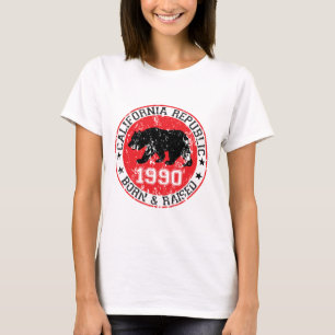 california republic born raised 1990 T-Shirt