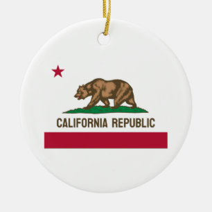 California Republic Ceramic Ornament