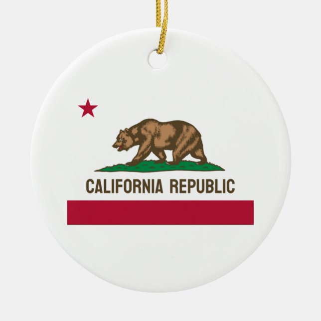 California Republic Ceramic Ornament (Front)