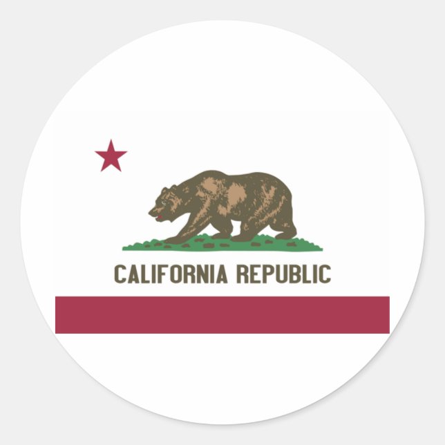 California Republic Classic Round Sticker (Front)