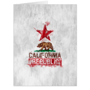 California Republic Flag Bear in Paint Style Decor