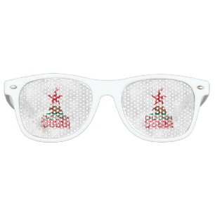 California Republic Flag Bear in Painterly Decor Retro Sunglasses