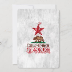 California Republic Flag Bear in Painterly Style