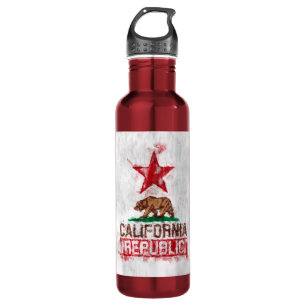 California Republic Flag Bear in Painterly Style 710 Ml Water Bottle
