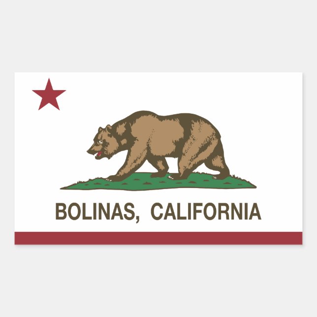 California Republic Flag Bolinas Sticker (Front)