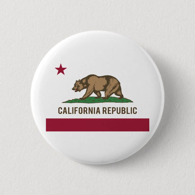California Republic Flag - Colour 2 Inch Round Button (Front)