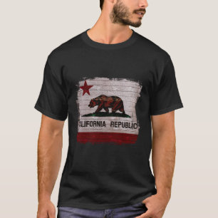 California Republic Flag Distressed Bear T-Shirt