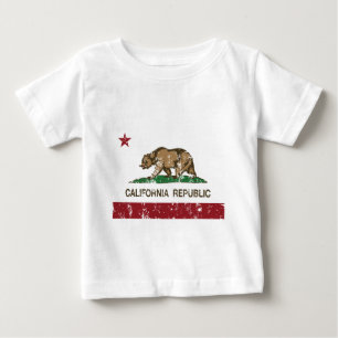 California Republic Flag Distressed Look Baby T-Shirt