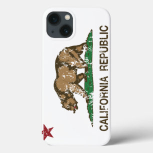 California Republic Flag Distressed Look iPhone 13 Case