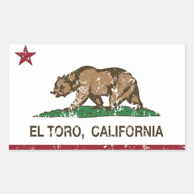 California Republic Flag El Toro Sticker (Front)