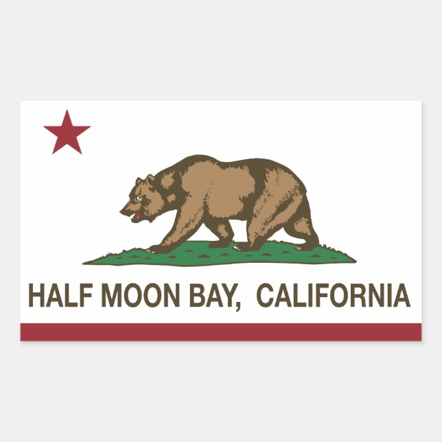 California Republic Flag Half Moon Bay Sticker (Front)