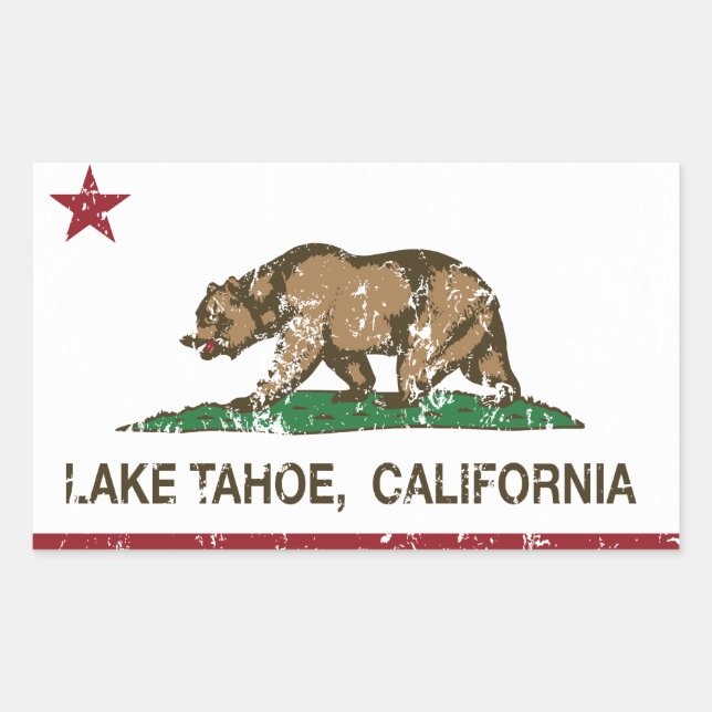 California Republic Flag Lake Tahoe Sticker (Front)
