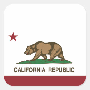 California Republic Flag Square Sticker