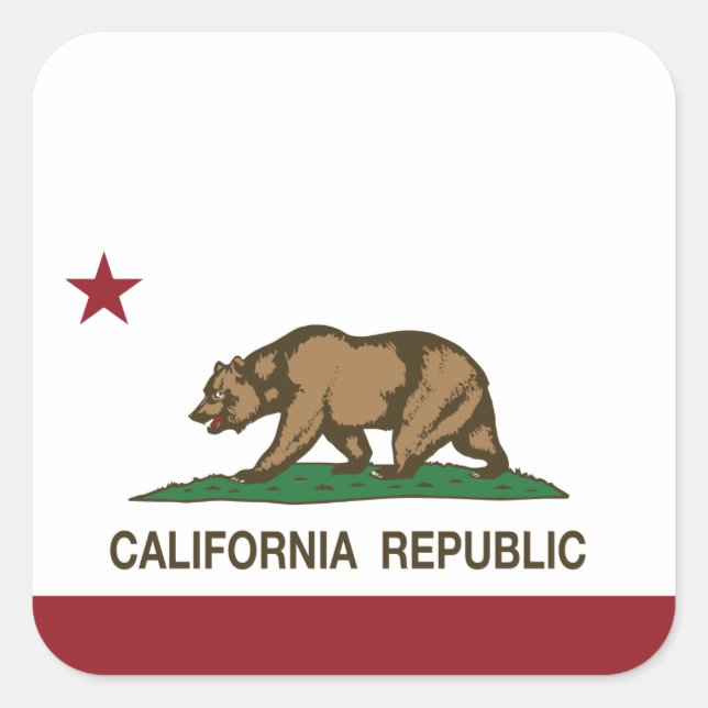 California Republic Flag Square Sticker (Front)