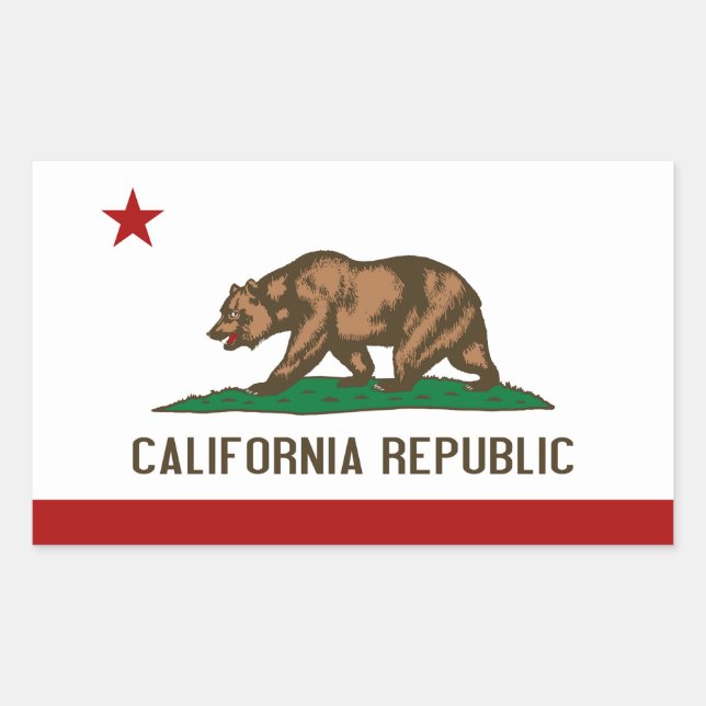 California Republic Flag Sticker (Front)