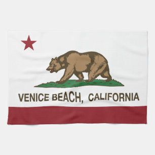 California Republic Flag Venice Beach Kitchen Towel