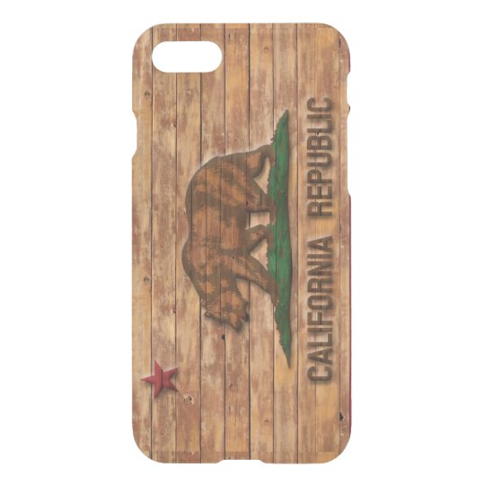 California Republic Flag Vintage Wood Design iPhone 7 Case