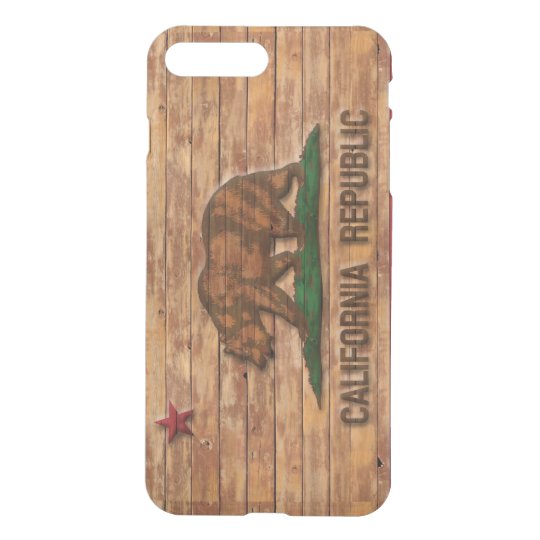 California Republic Flag Vintage Wood Design iPhone 7 Plus Case