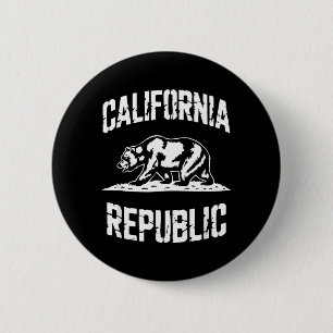 California Republic Grizzly State Retro Vintage 2 Inch Round Button