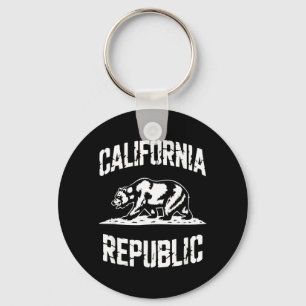 California Republic Grizzly State Retro Vintage Keychain