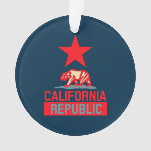 California Republic in Pop Style Ornament (Front)