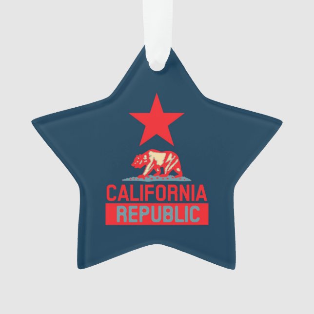 California Republic in Pop Style Ornament (Front)