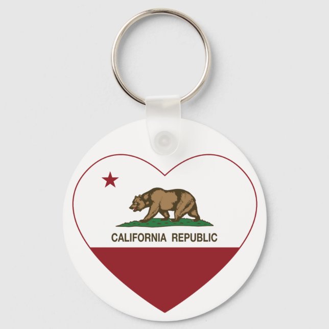 California Republic Love California Heart Keychain (Front)