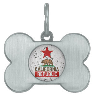 California Republic Peeling Paint Decor Pet ID Tag