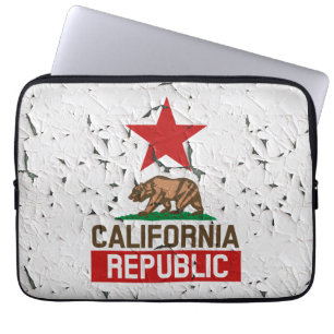 California Republic Peeling Paint Style Laptop Sleeve
