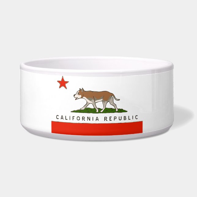 California Republic Pitbull Dog Bowl (Front)