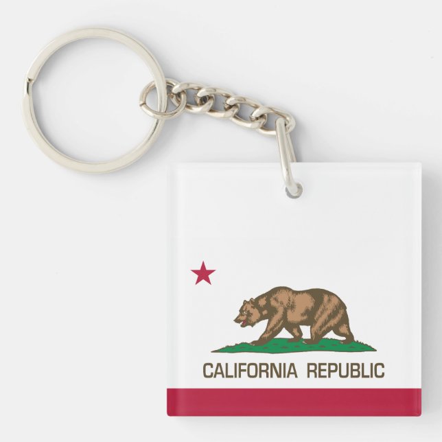 California Republic State Bear Flag Keychain (Front)