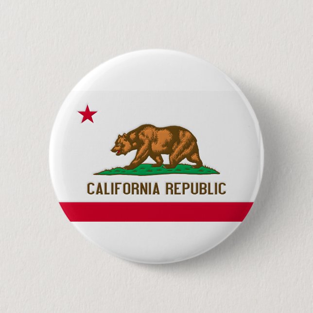 California Republic State Flag 2 Inch Round Button (Front)