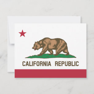 California Republic State Flag Bear Postcard