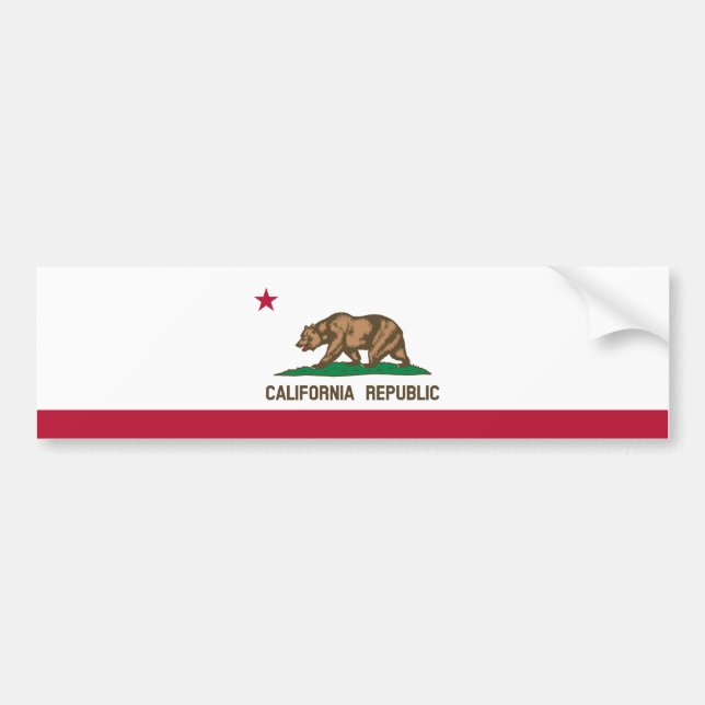 California Republic State Flag Bumper Sticker (Front)