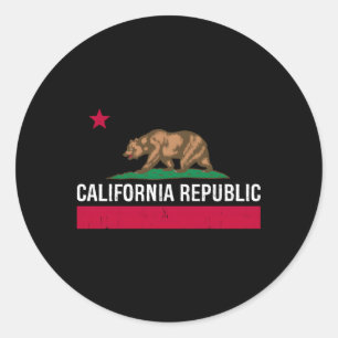 California Republic State Flag Classic Round Sticker