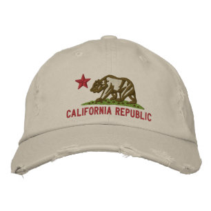 CALIFORNIA REPUBLIC State Flag Embroidered Cap