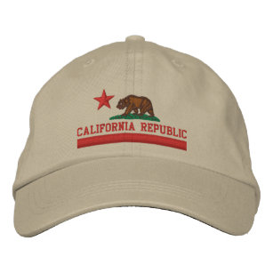 CALIFORNIA REPUBLIC State Flag Embroidered Cap