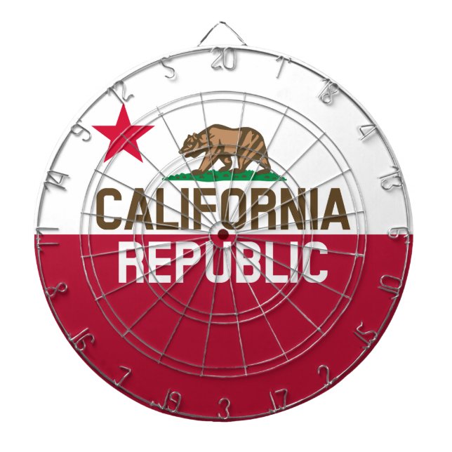 CALIFORNIA REPUBLIC State Flag Fitted Designs Dartboard (Front)