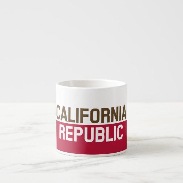 CALIFORNIA REPUBLIC State Flag Fitted Designs Espresso Cup (Front)