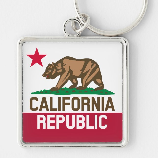 CALIFORNIA REPUBLIC State Flag Fitted Designs Keychain (Front)